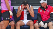 Saint scare: Paddy McCartin's pre-season comes to a worrying end with another knock to the head.