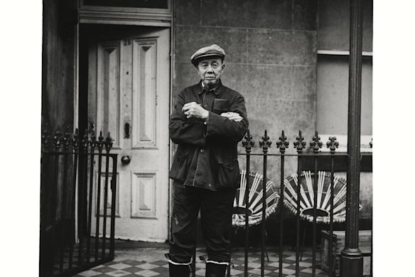 Colin Cheng outside his home, 26 Capel Street, West Melbourne, 1980