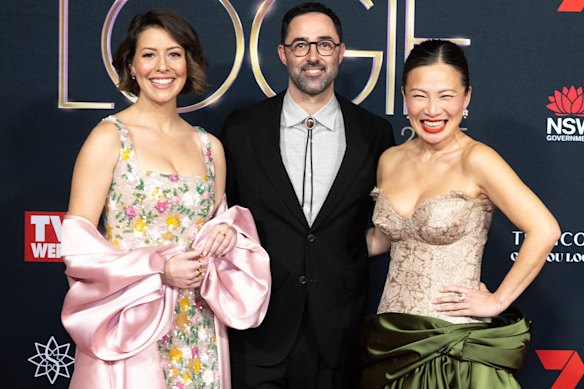 Sofia Levin, Andy Allen and Poh Ling Yeow at last year’s Logies Awards.