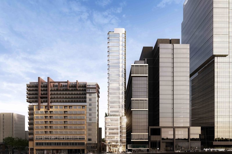 Almost there: Work has resumed on Golden Age’s office tower at 130 Little Collins Street, where work halted in March after builder Roberts Co Vic went into administration.