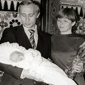 Putin in 1985 with his wife at the time, Lyudmila, and their daughter Katya.