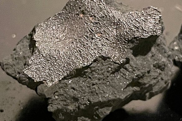The meteorite shows intriguing signs of mineral alteration by salty water.