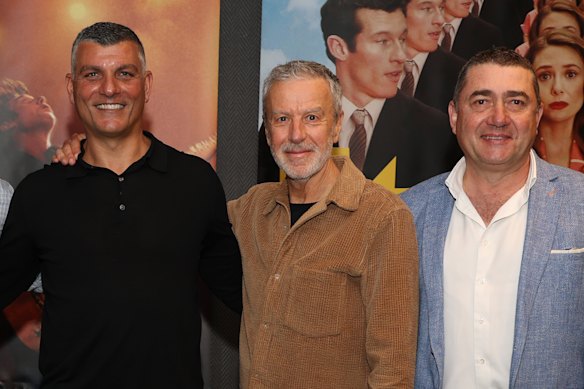 John Aloisi, Santo Cilauro and executive producer Cos Cardone at the documentary’s launch.