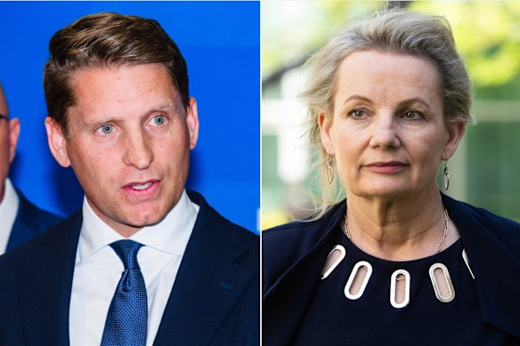 Liberal frontbencher Andrew Hastie and leader Sussan Ley.