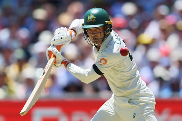 Alex Carey in action against England in Adelaide.