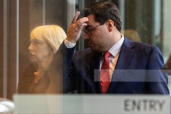 Bruce Lehrmann and his lawyer Zali Burrows.