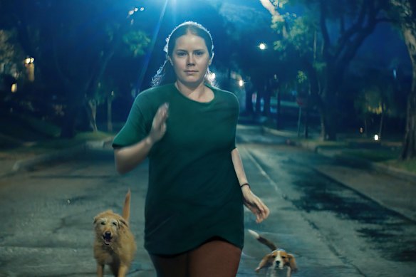 Amy Adams hits the road with some canine friends in Nightbitch.