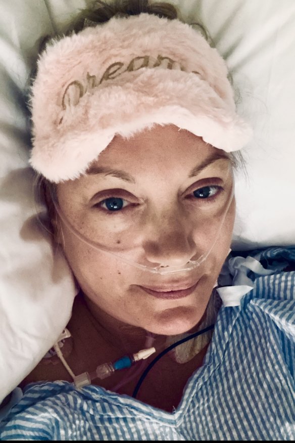 The author in intensive care in March 2020 following the first of multiple major surgeries.