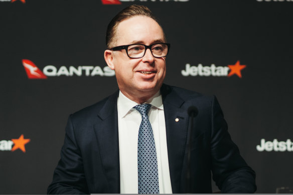 The people    near  by erstwhile  Qantas CEO Alan Joyce is dilatory   being erased by his successor.