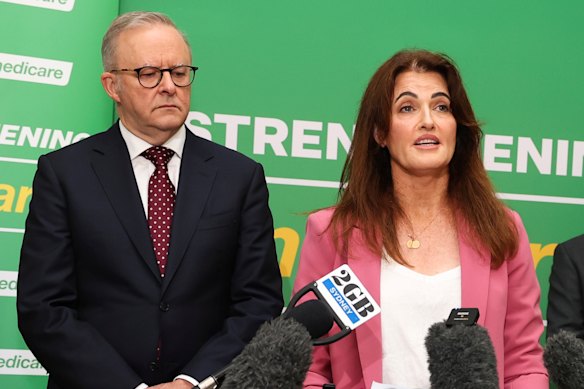 Prime Minister Anthony Albanese with Labor candidate Ali France in Murrumba Downs, in the Queensland seat of Dickson, last month.