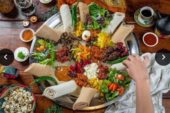 An injera and curry feast at Gojo.