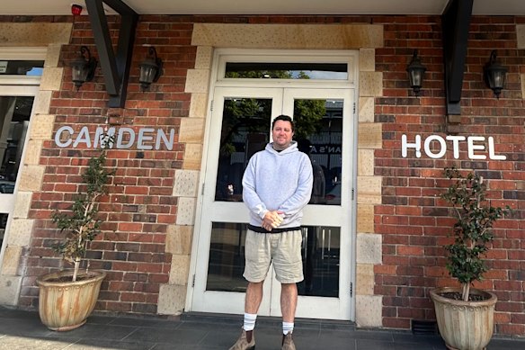 Author Scott Dougherty outside the Camden Hotel.