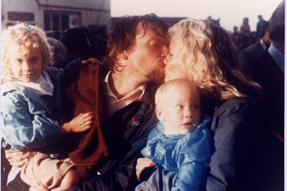 Branson with his wife Joan and their young children, Holly and Sam.