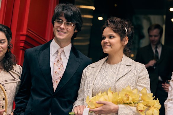 Lila McGuire with Felix Mallard, who plays Evonne’s husband Roger.