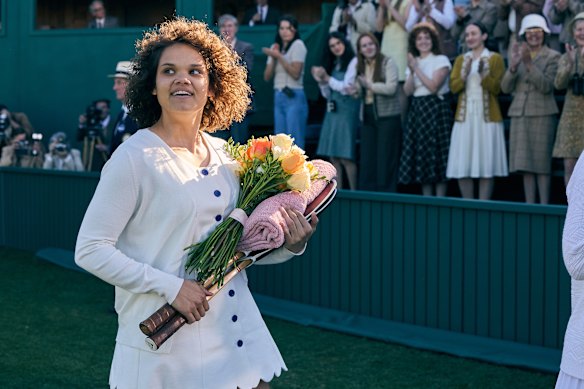 Lila McGuire enters Centre Court at Wimbledone, aka Highett Bowls Club in Melbourne. 