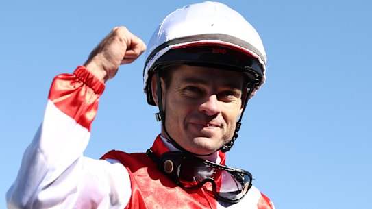 Aaron Bullock after riding Know Thyself to victory in the 2025 Country Championships Final at Randwick.