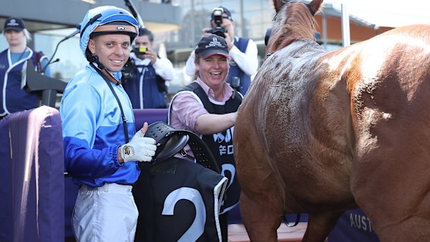 Andrew Adkins after winning on Fire Star at Rosehill earlier this month.