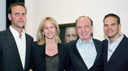 2007: Happier times for Rupert and his kids.