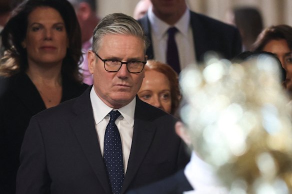 British Prime Minister Keir Starmer attends the State Opening of Parliament on Wednesday.