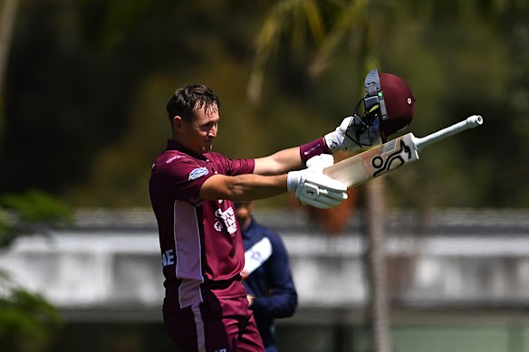 Marnus Labuschagne scores another century for Queensland.