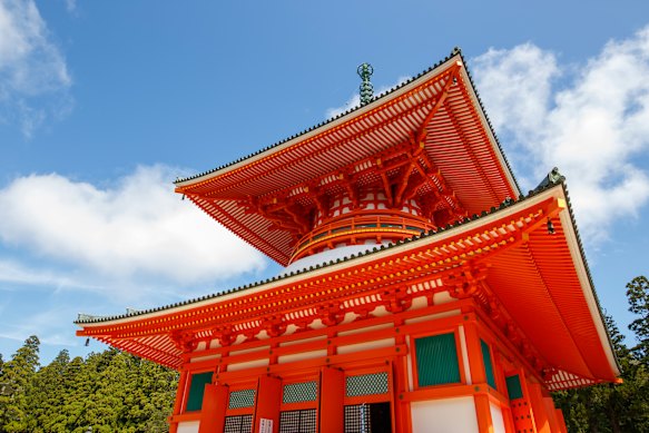 Sacred temple complex Danjo Garan in Koyasan’s town centre.
