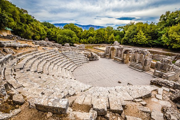 Ancient Greek and Roman theatre in Butrint National Park, Albania.