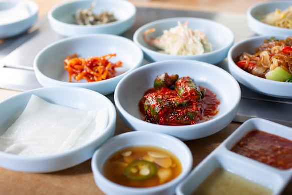 Side dish jackpot… Korean banchan.