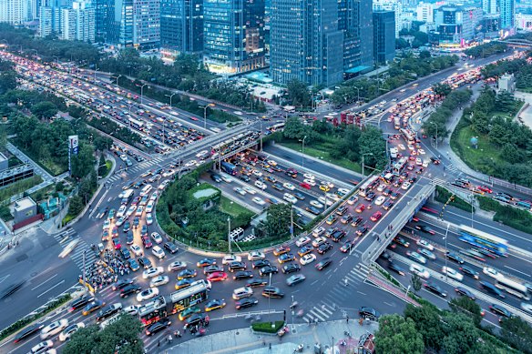 Traffic nightmare … Beijing, China.