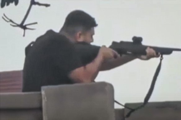 Naveed Akram, the son of licensed gun owner Sajid Akram, amid the mass shooting at Bondi last Sunday.