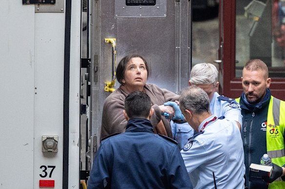 Erin Patterson arriving at court for her plea hearing.