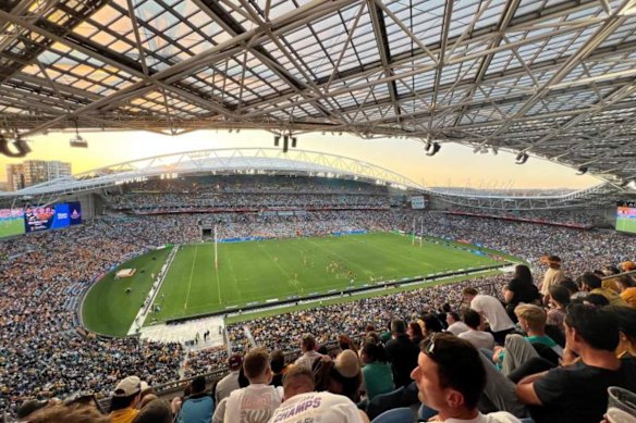 A view from the $379 tickets in section 604 at Accor Stadium.
