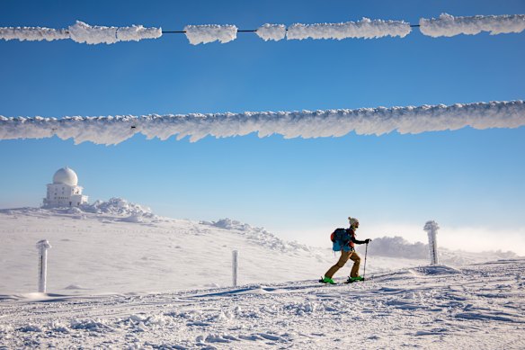 Ski mountaineering in Vitosha Mountain in Bulgaria.
