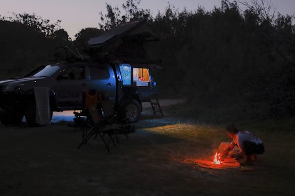 Fires on the island are prohibited unless lit in the provided fire rings at certain camping areas.