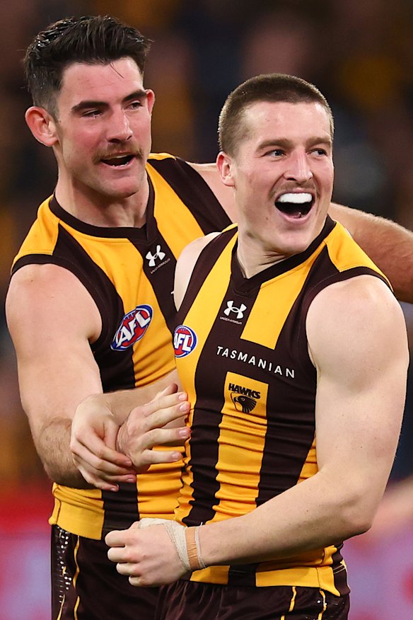 Hawks pair Jai Newcombe and Josh Ward.