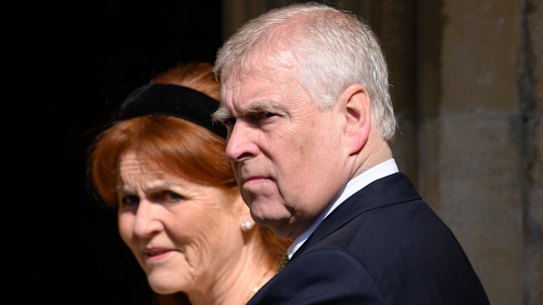 The disgraced former prince, pictured with his ex-wife Sarah Ferguson in April 2025.