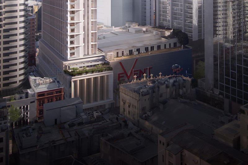 The proposed redevelopment at 525 George Street includes a hotel, apartments and cinemas.