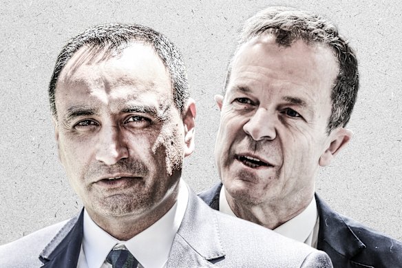 NSW National leader Gurmesh Singh and Liberal leader Mark Speakman.