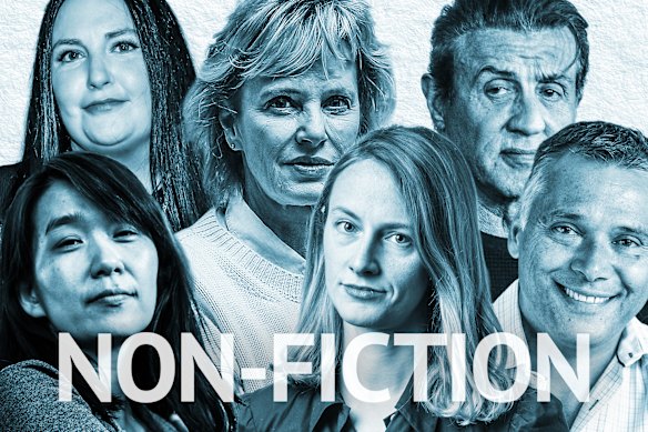 Look forward to new books by (front from left) Hang Kang, Charlotte Grieve and Stan Grant plus (back from left) Lena Dunham, Siri Hustvedt and Sylvester Stallone.