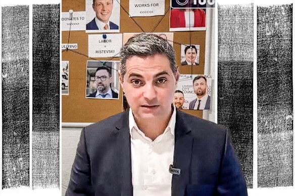 The mayor posted a Facebook video with a corkboard of his political enemies.