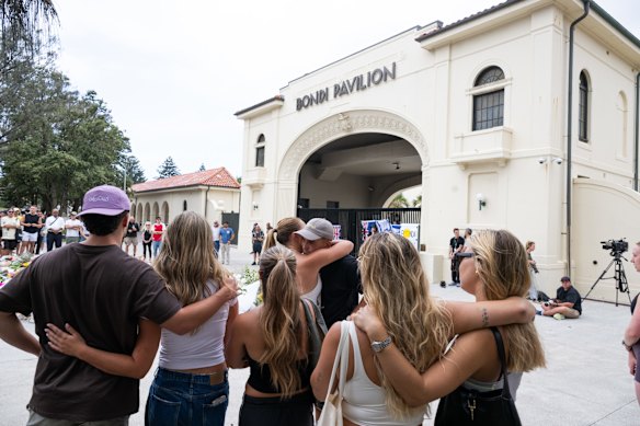 Hundreds gathered at Bondi on Monday.