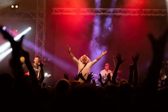 Brisbane’s Regurgitator performing at Woodford Folk Festival.