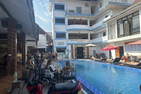 The Nana Backpacker Hostel in Vang Vieng, Laos, where the Melbourne teens had been staying.