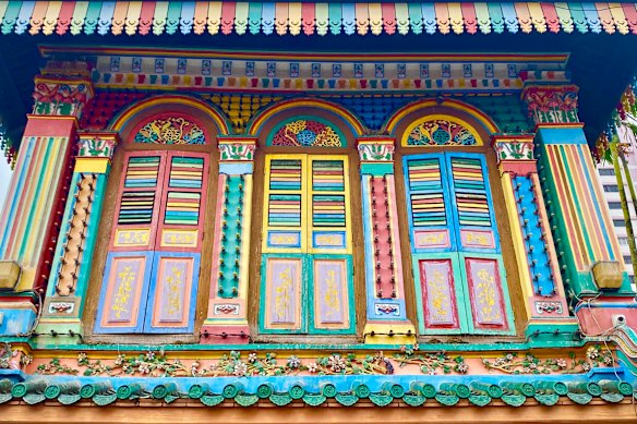 The most colourful house in Singapore in Little India.