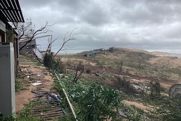 Trees have been uprooted all along the coastal retreat.