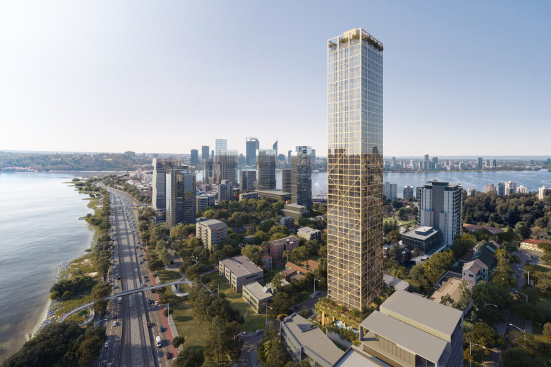 The hybrid timber tower would be the highest in the world if constructed.