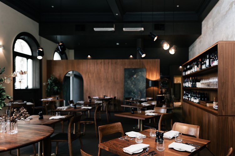 Inside the restaurant.