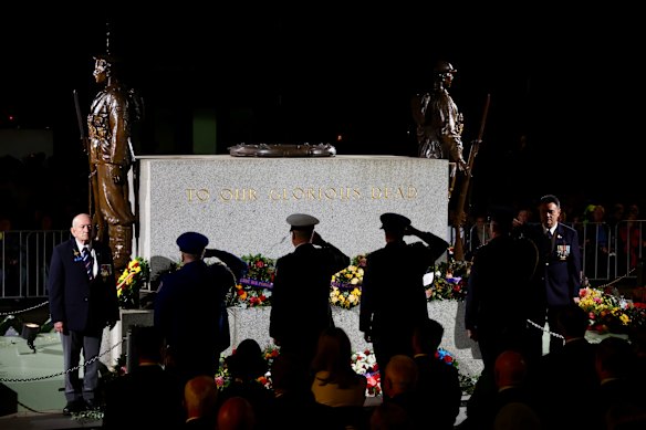 The dawn service at the Cenotaph in Martin Place, Sydney.