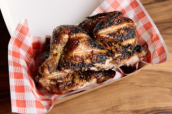 Most customers come for Sizzling Birds’ brilliant charcoal chicken.