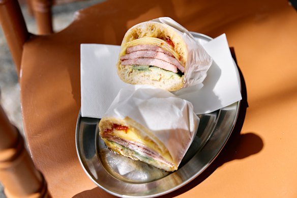 Sarni’s pork sandwich is also very, very good.