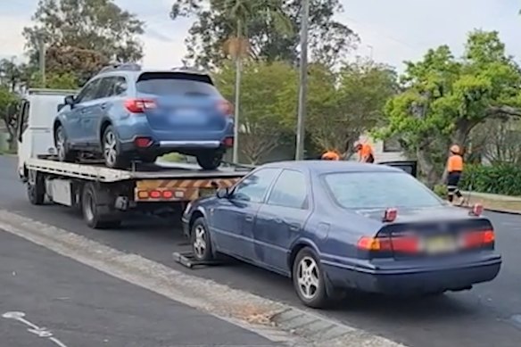 Two of the vehicles seized on Thursday.